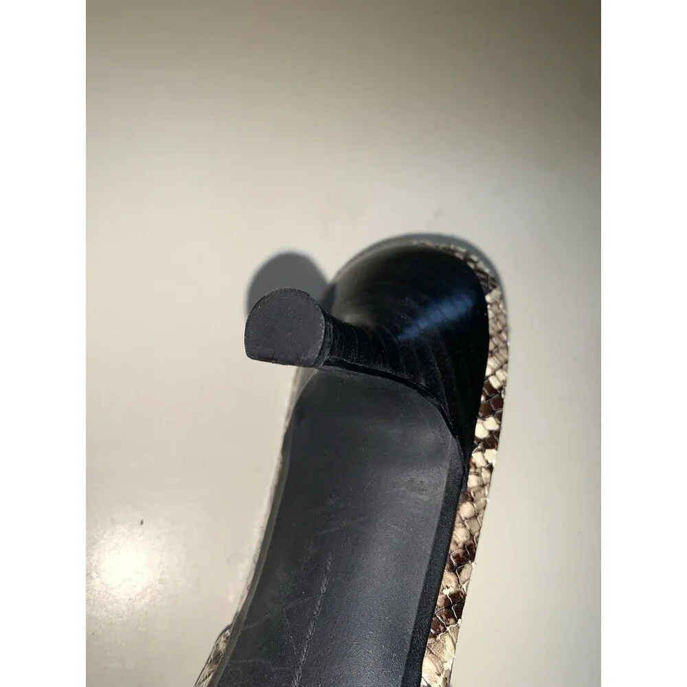 NWOT Stuart Weitzman 9.5M Snakeskin Pointy Toe Open Heel Slip On Heels 4007979